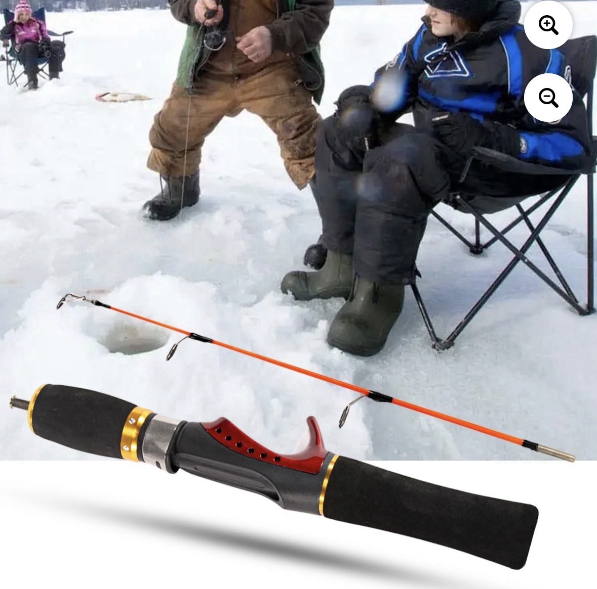 Ice Fishing Rod Detachable Pole EVA Handle 2 Sections – Winter Ice Fishing