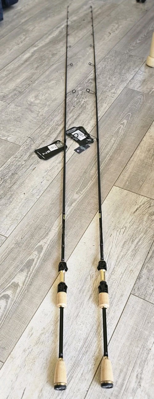 2 LOT 13 Fishing Omen 2 Green Casting Rod 7′ Panfish Crappie Trout Spinning