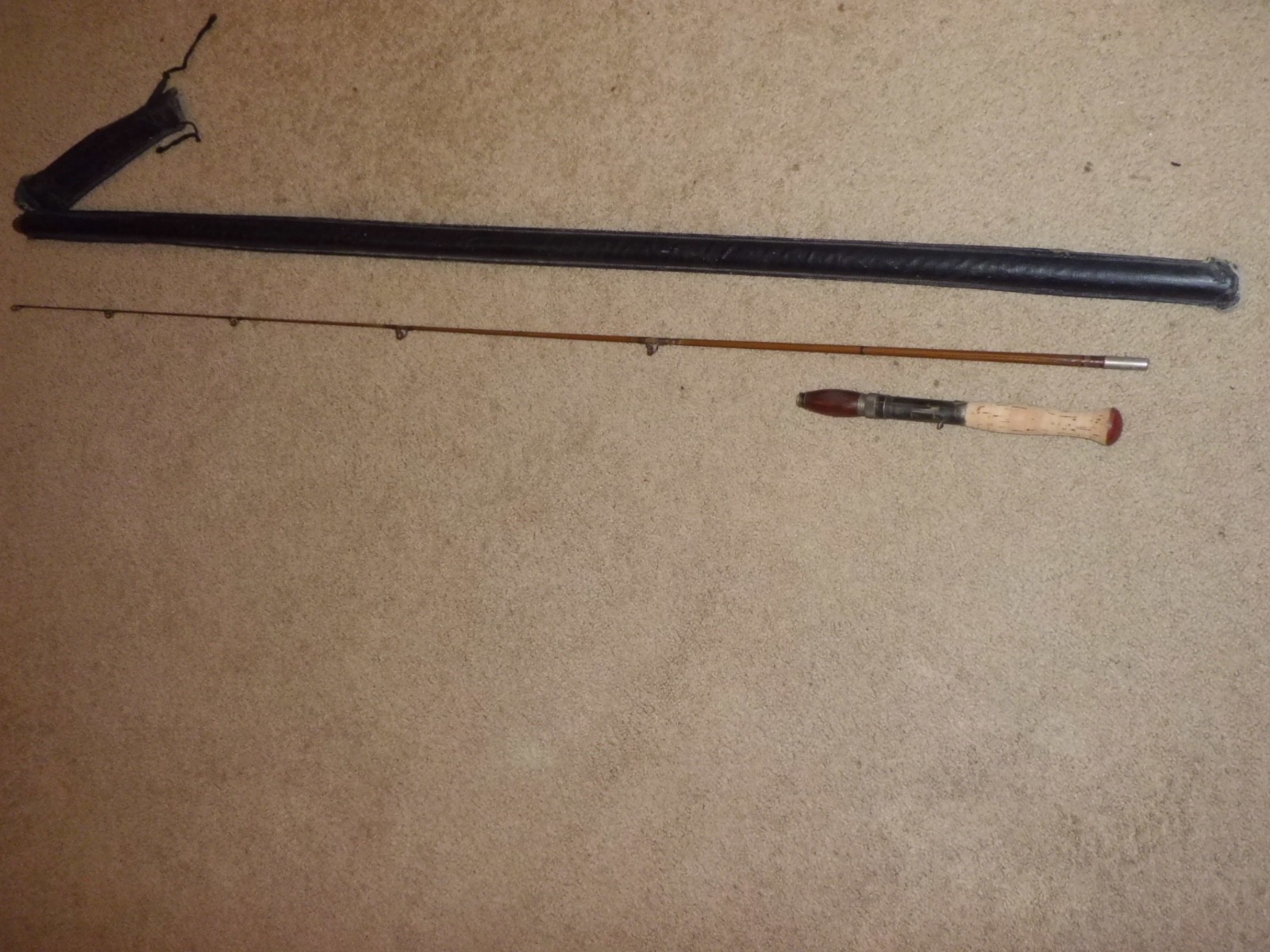 Vintage HEDDON PAL METAL BAMBOO LIKE FINISH BAITCASTING 5’6″ ROD w/ AGATE GUIDES
