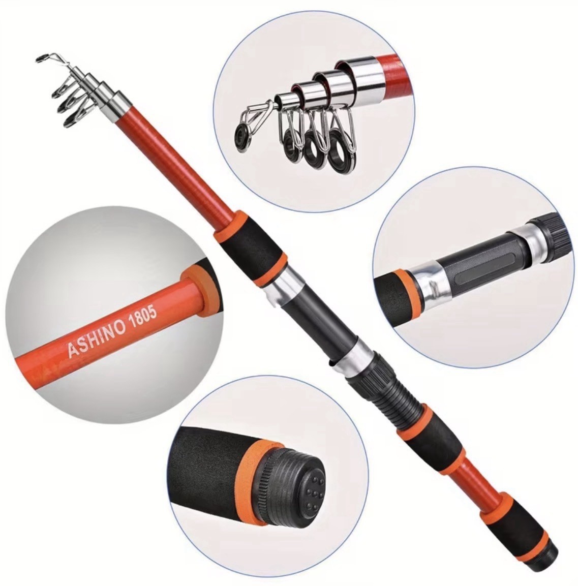 Telescopic Fishing Rod Lightweight 100g 173cm for Travel and Fishing Trips