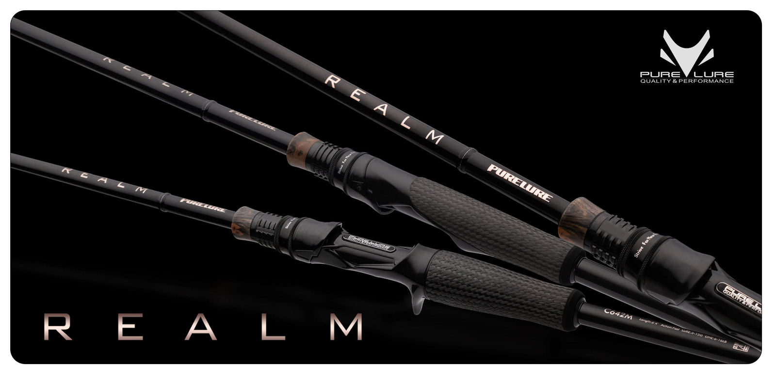 PURELURE REALM Bass Rod M40X Toray Carbon EX F/F Action Fuji SIC Pike