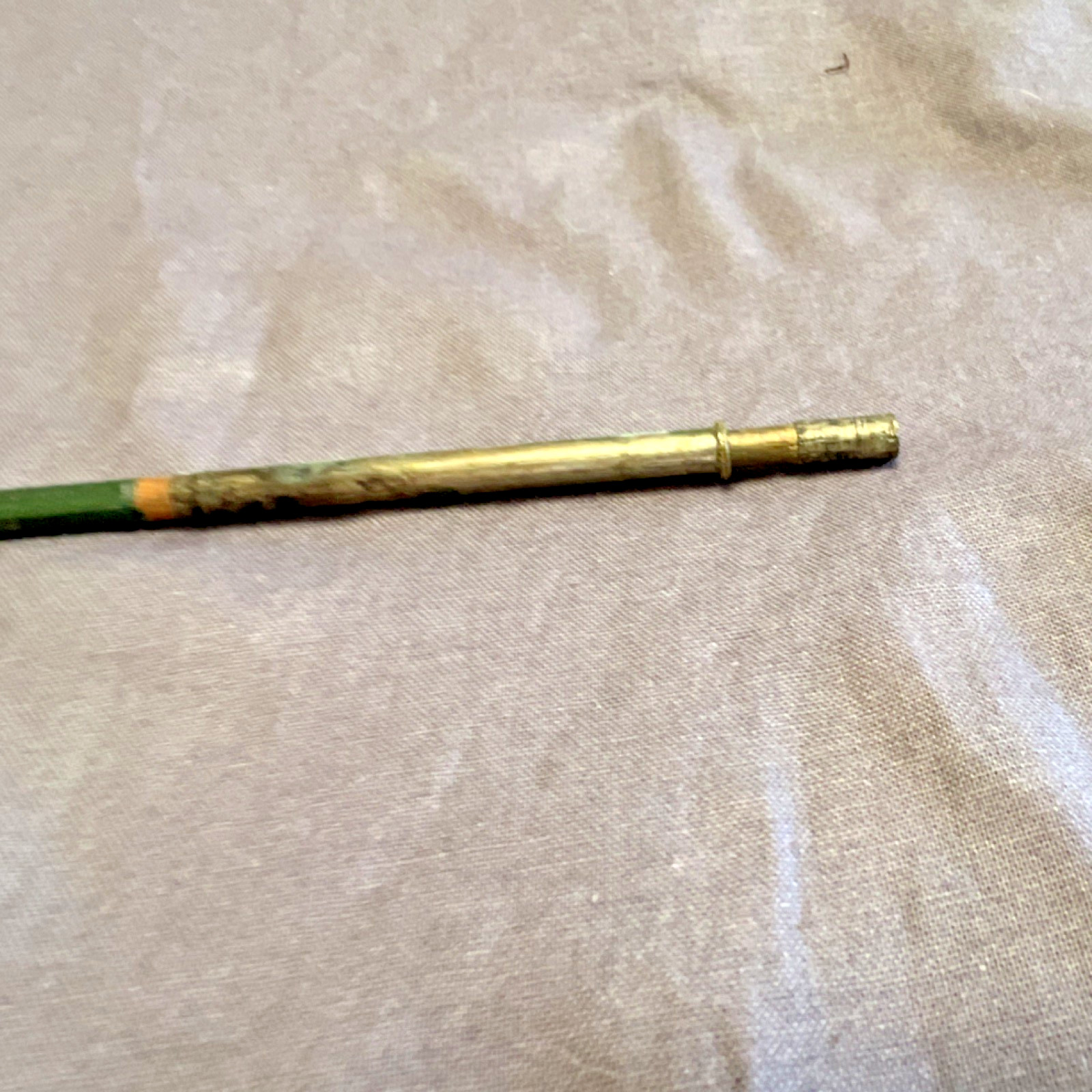 Green Fly Fishing Rod 9.5 ft 3pc Cork Handle Metal Ferrules Vintage