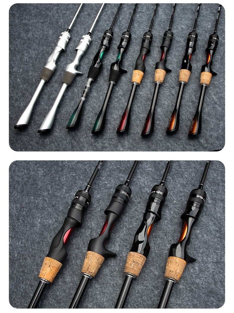 Fishing Rod Casting Spinning Travel Carbon Fiber Rod 2 Sections Ultra-Light Rod