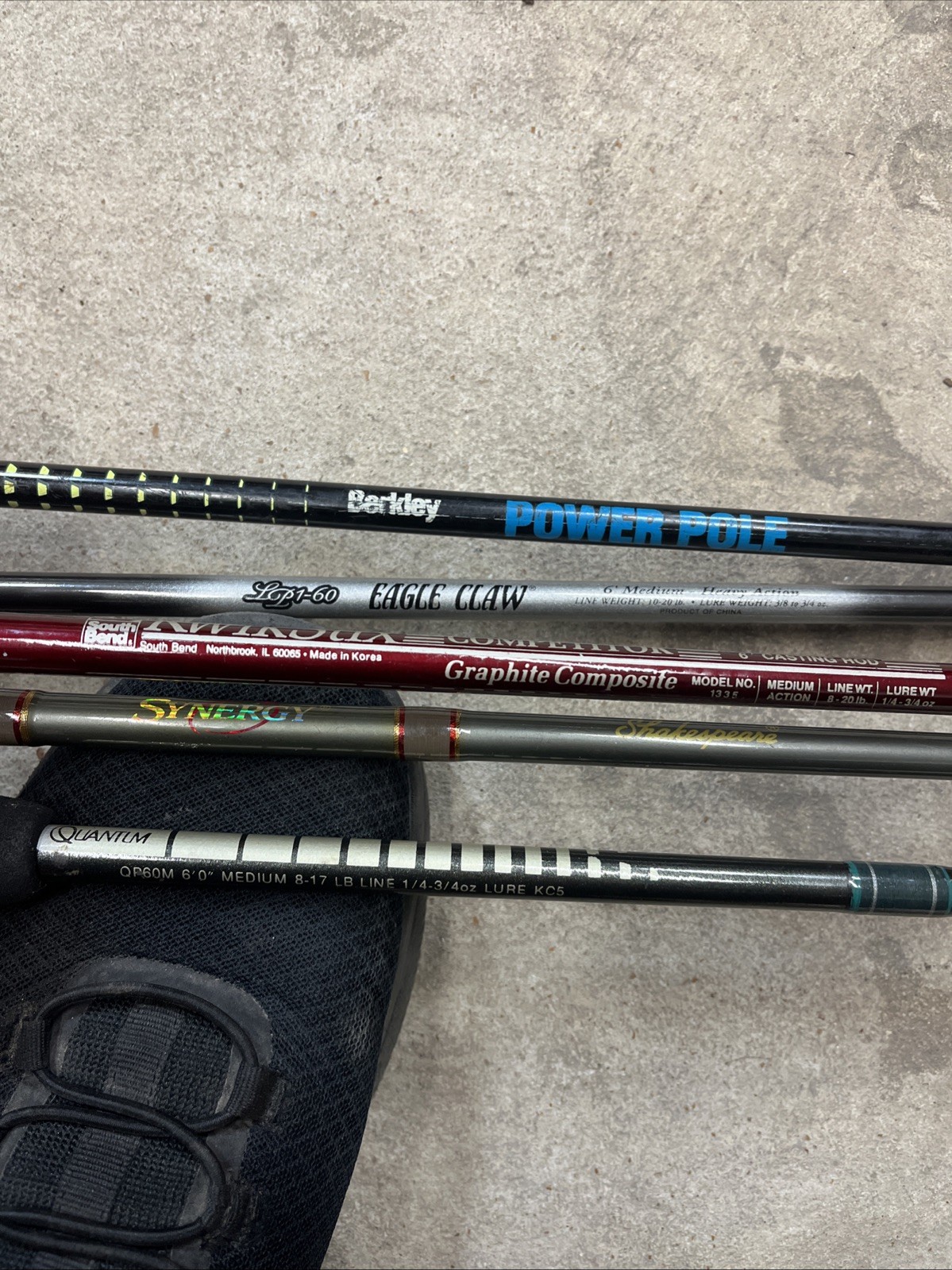 Lot Of 5 Foam Handle Casting Rods 6’ Vintage New