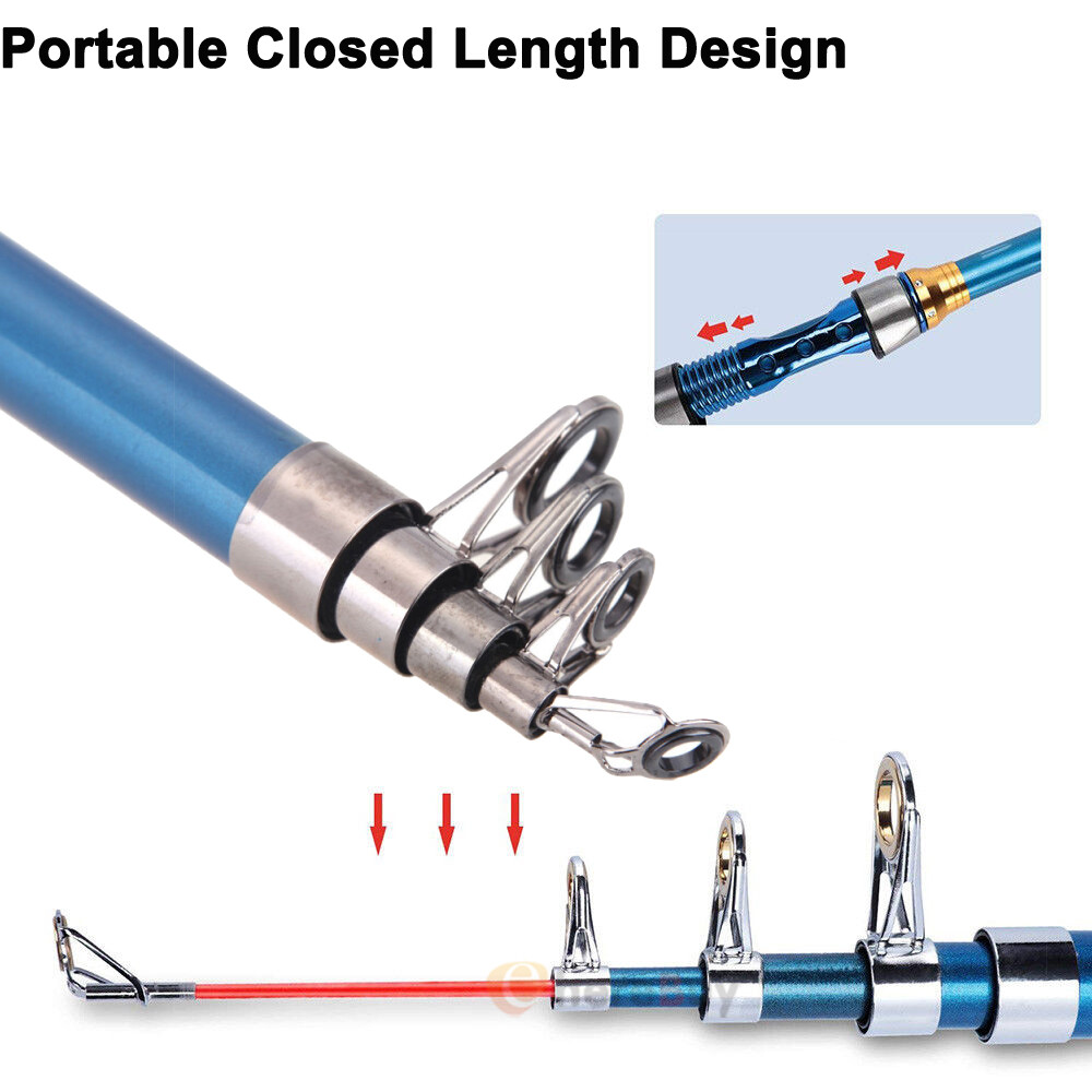 Carbon Fiber Travel Spinning Telescopic Fishing Rod Portable Retractable Fishing