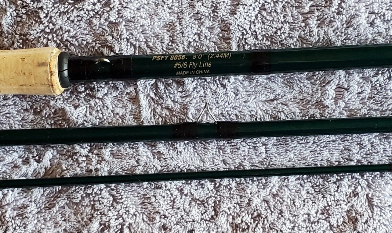 Pflueger 3 Piece 8′ Fly Rod PSFY 8056 5/6 Weight with Shakespeare 1094 Reel