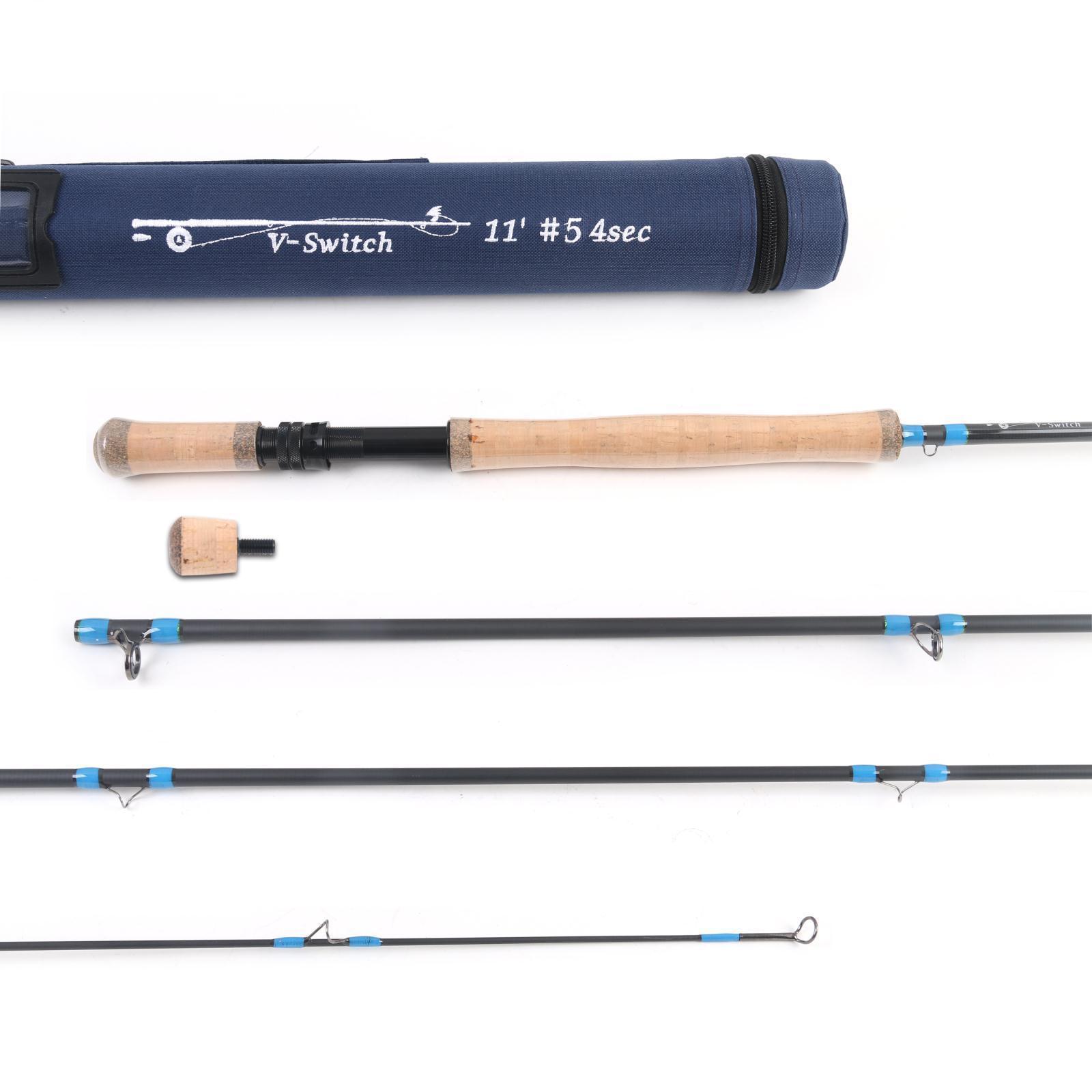 Two-handed fly fishing rod spey and switch medium fast fly rod with cordura tube