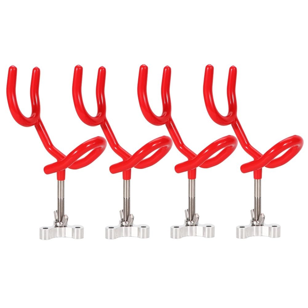 4pcs Sure Grip Steel Boat Rod Holder 20 Degree PVC Coated 20 Degree, RED