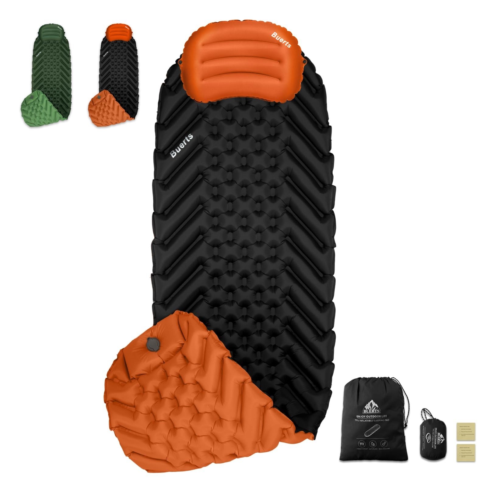 Camping Sleeping mat and Inflatable Pillow – Set, Portable, Ultra-Light, Thic…