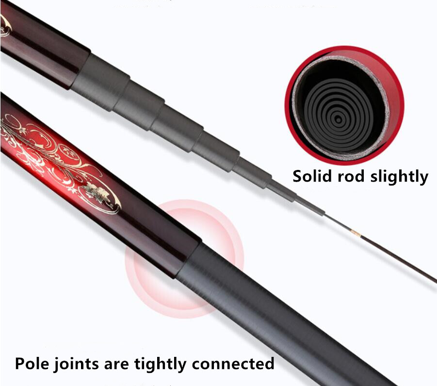 High Carbon Fiber Stream Rod Hand Pole Carp Fishing Rod3.6M 4.5M 5.4M 6.3M 7.2M