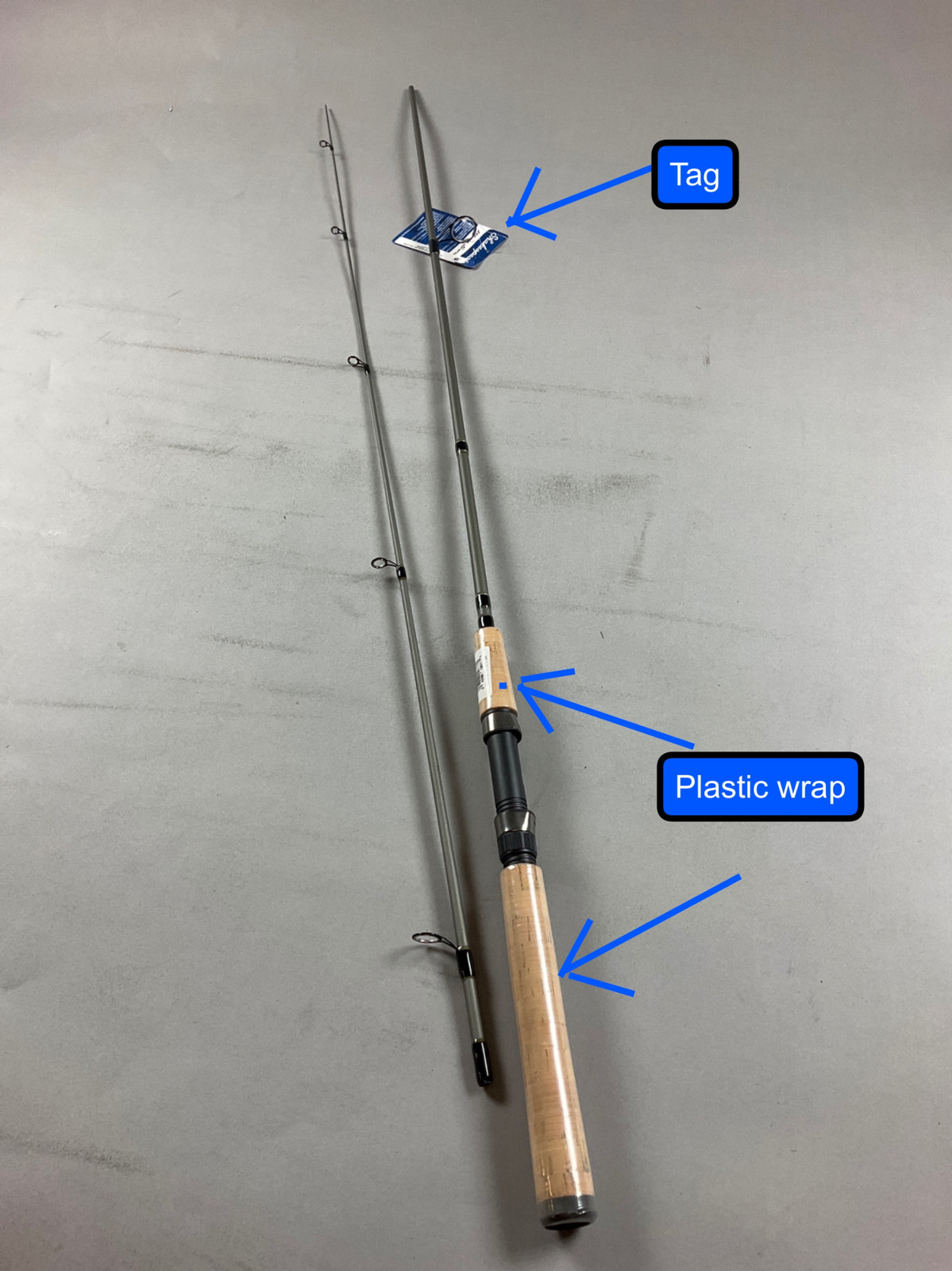 Shakespeare Micro 7′ Spinning Rod, 2-Piece Fishing Rod, Graphite Composite Blank