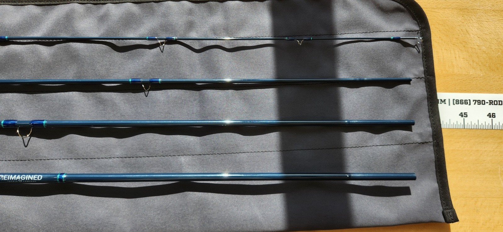 Custom 9ft 5wt fly rod deep blue MHX Native blank