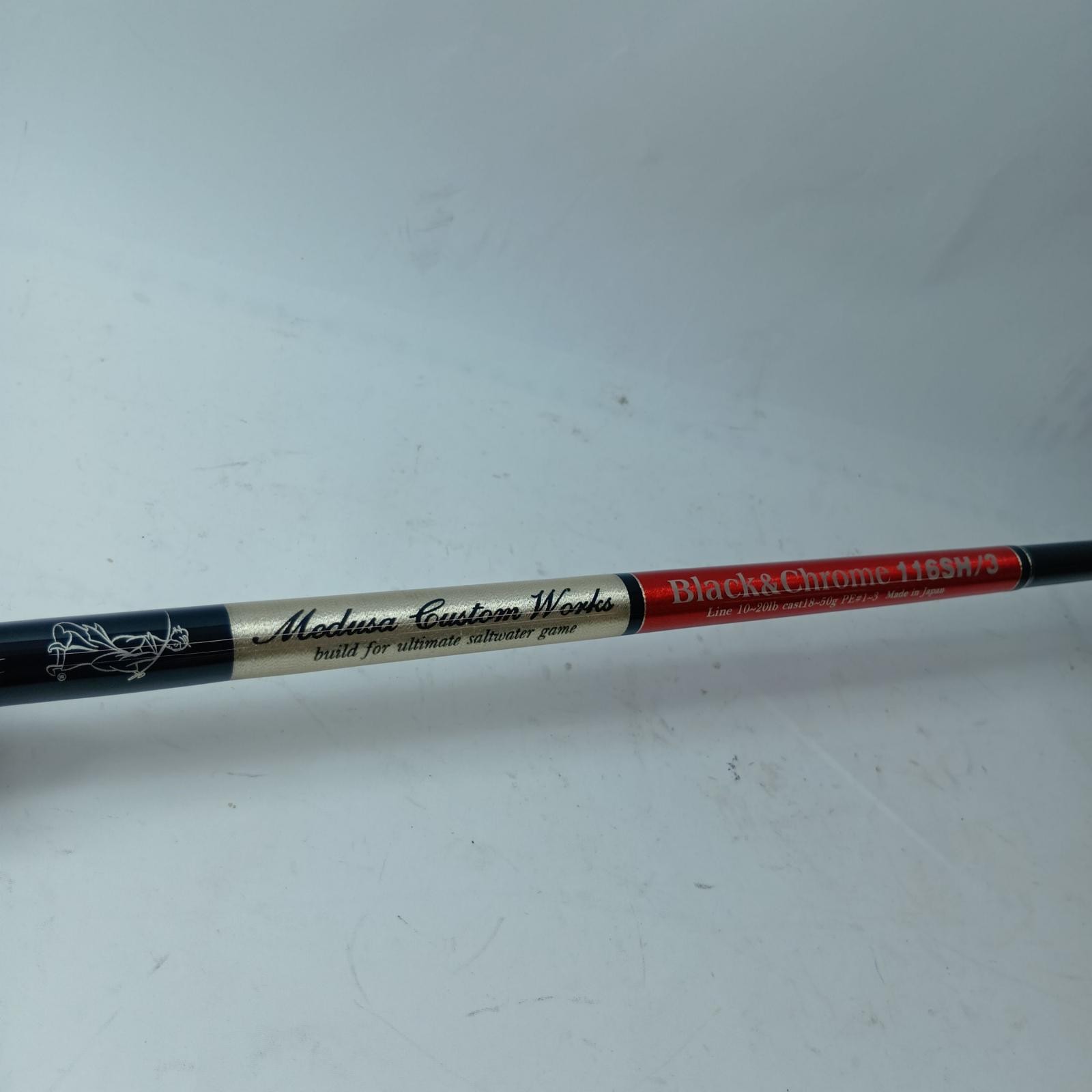 MC works Medusa Custom Works Seabass Rod Black & Chrome 116SH/3 3-piece body…
