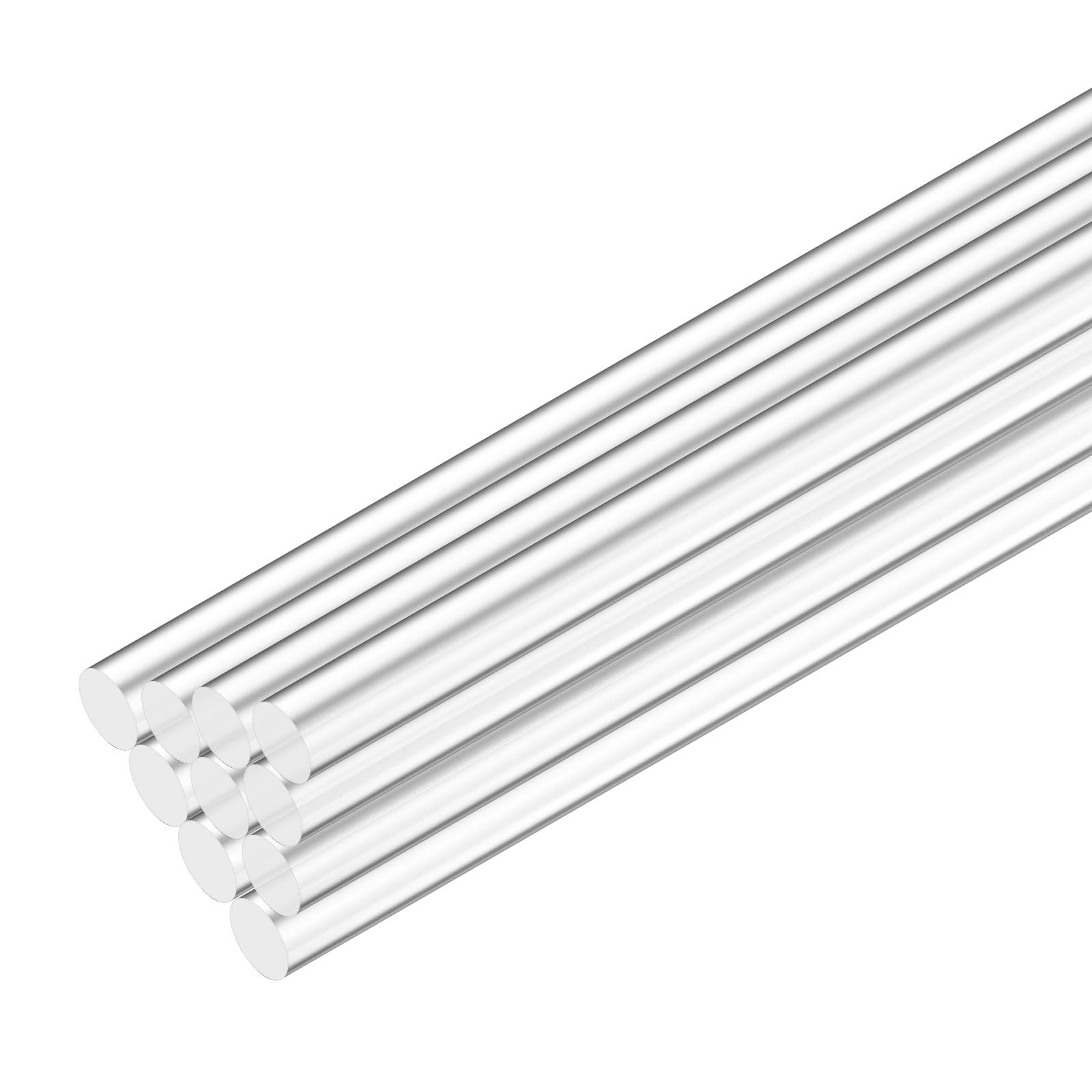 10-Pack Acrylic Round Rods, 11.81 x 0.39 Inch/ 300 x 10 mm Clear Acrylic Dowe…