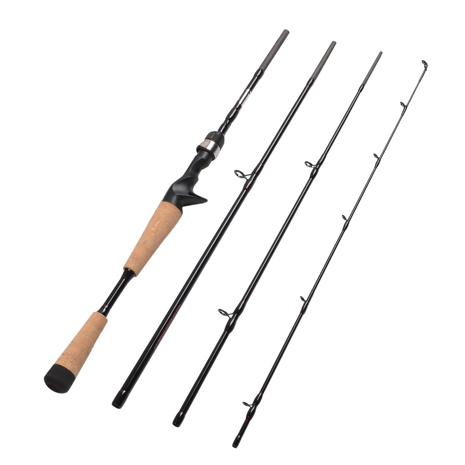 4 Pieces Travel Casting Rod Graphite Baitcasting Fishing Rod Portable Fishing…