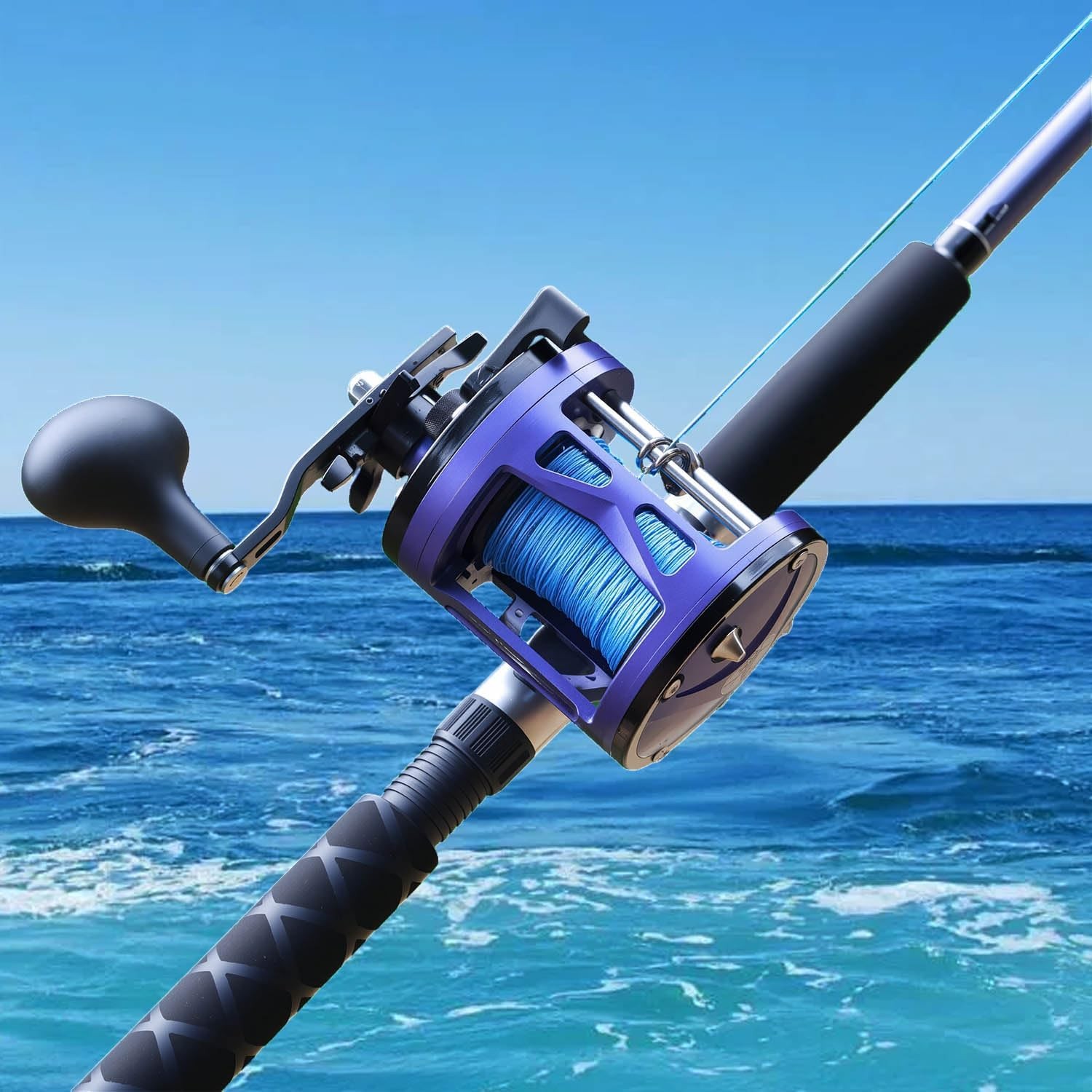 Spinning Rods Strong Carbon Glass Composite Fishing Pole W/ Stainless Steel Line
