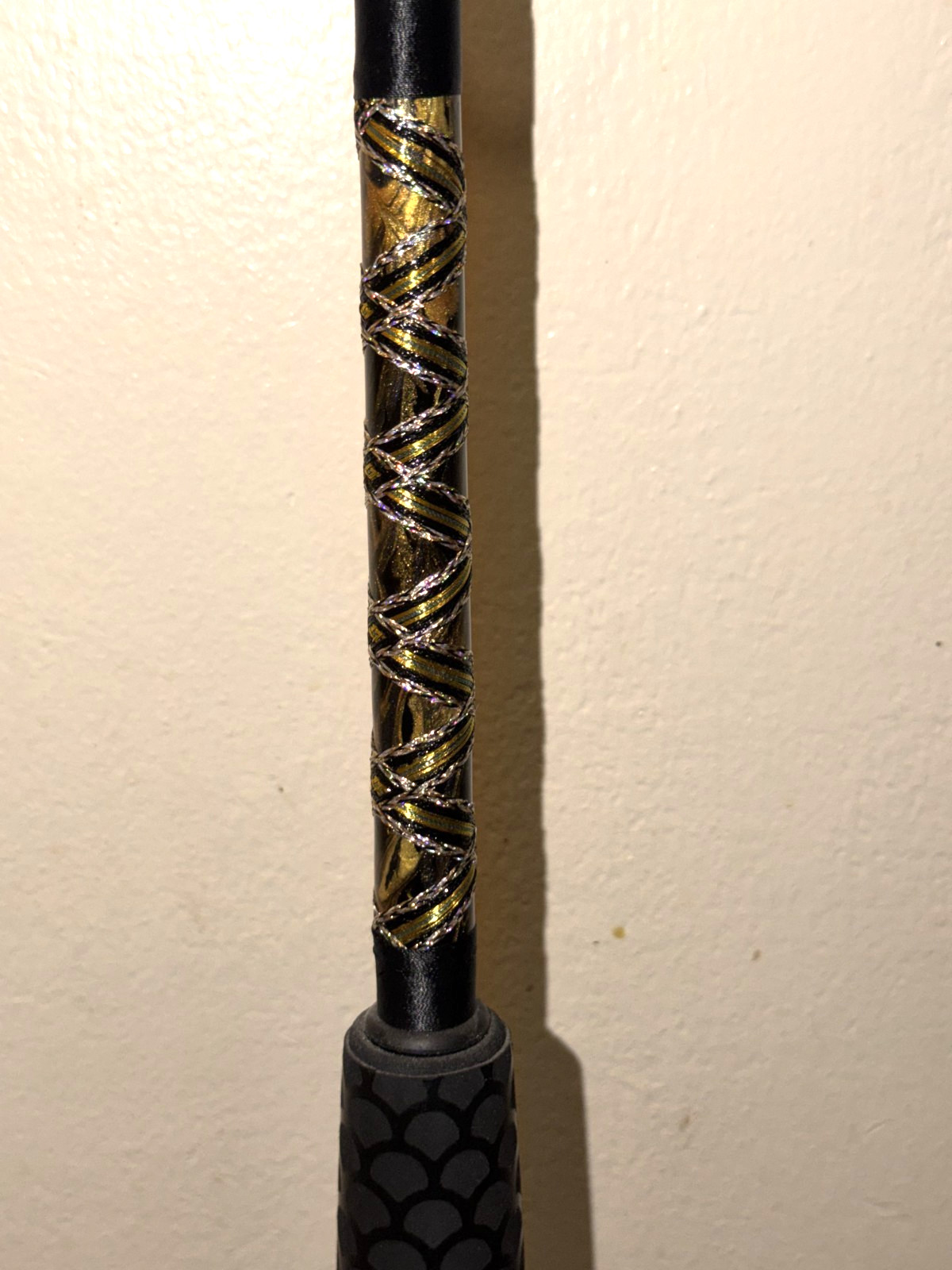 CUSTOM CONVENTIONAL ROD 7′ BLACK/GOLD SILVER MARBLE 15-30 LB TURBO NEW