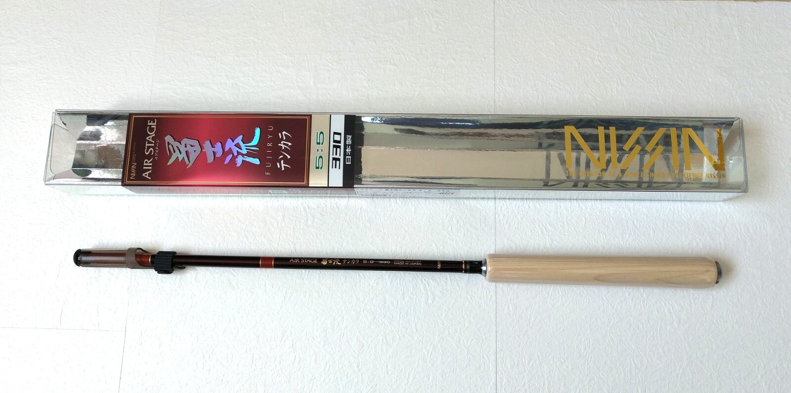 Nissin Air Stage Fujiryu 5:5 330 Tenkara Rod Telescopic Fishing Pole Canne 10’7″