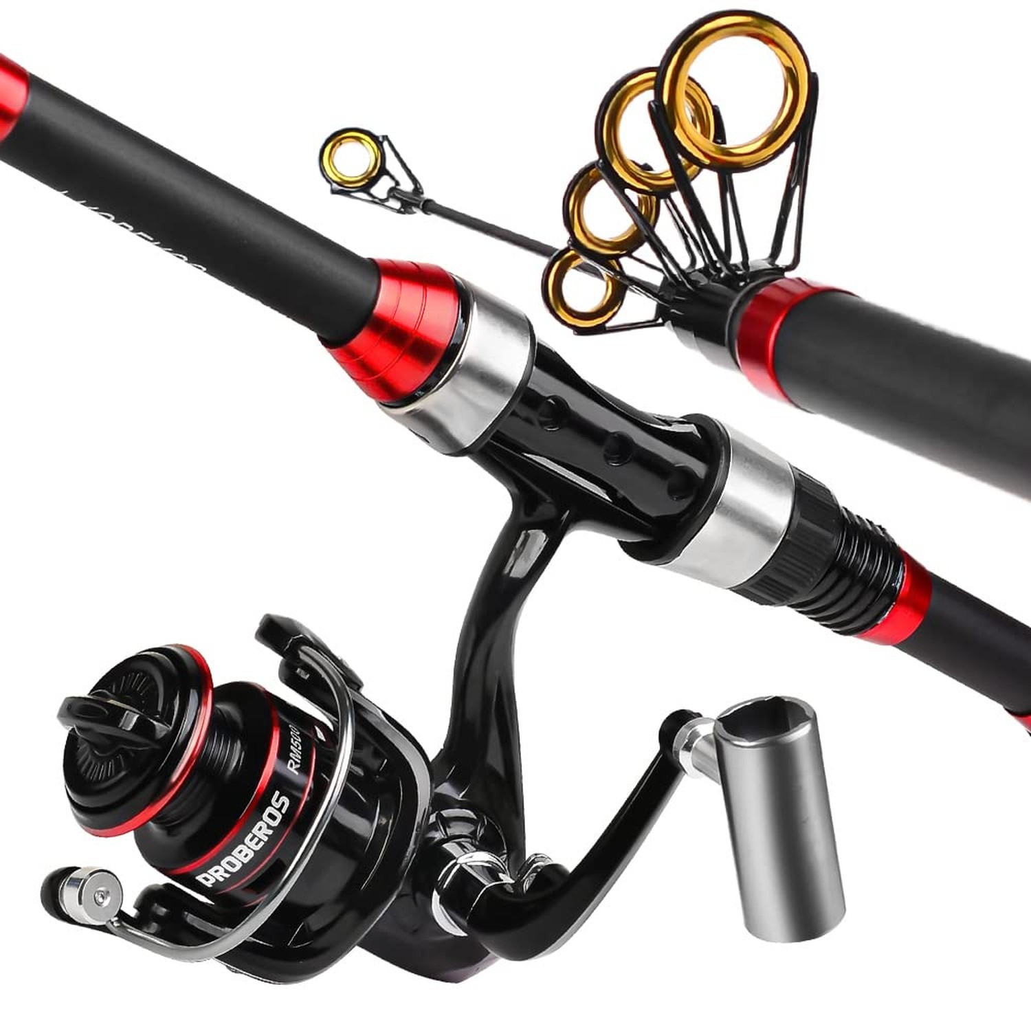 PROBEROS Kids Fishing Pole – Portable Telescopic Fishing Rod and Reel Combo K…