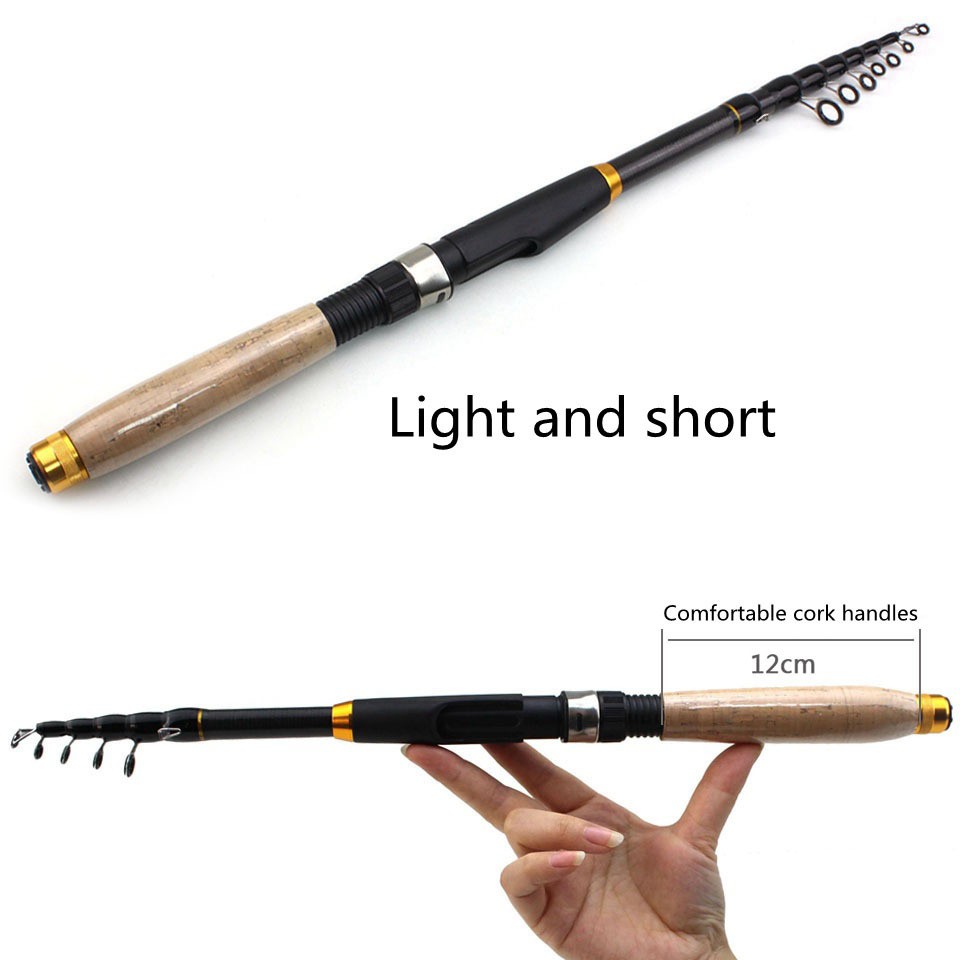 Spinning Fishing Rod Carbon Fiber Telescopic Pole 1.8M-3.6M Fresh Saltwater Lure