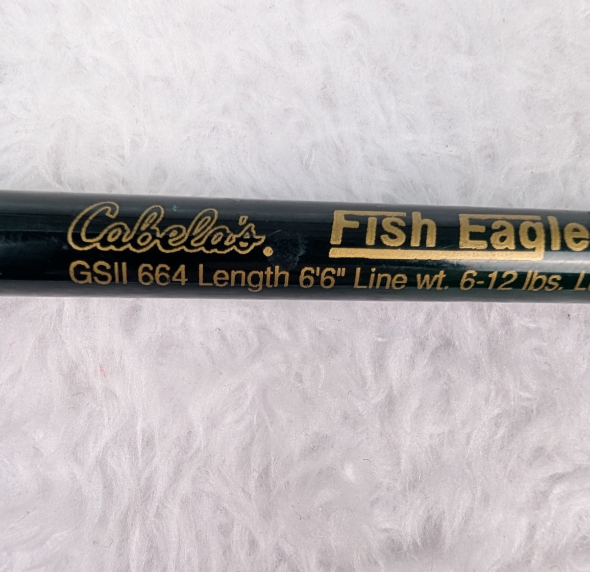Cabela’s Fish Eagle ll Fishing Rod 6′ 6″ 2pc GSI664 IM6 Green Graphite 6-12lb