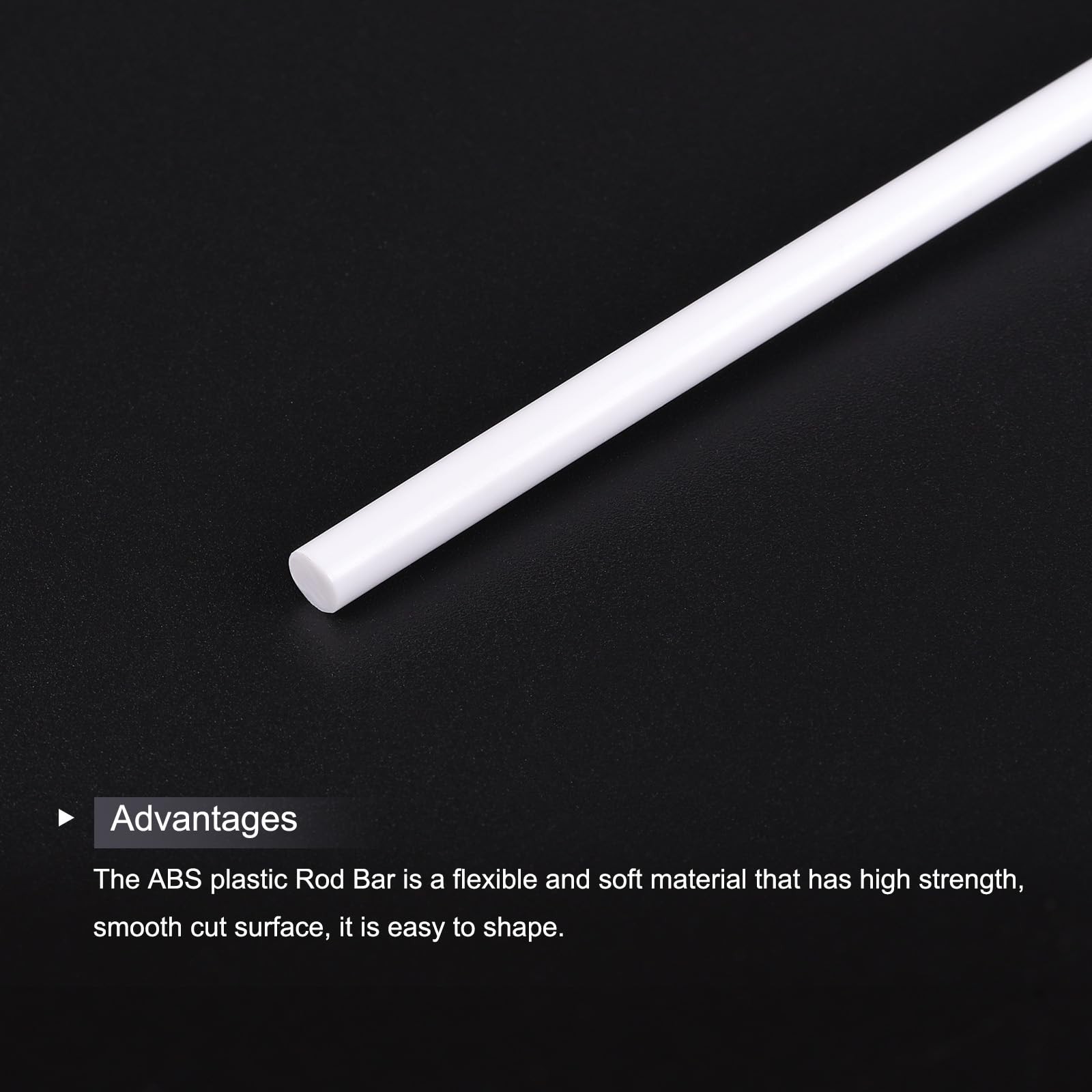 ABS Plastic Rod Round Solid Bar 4mm x 250mm White DIY Model Material 20 PCS