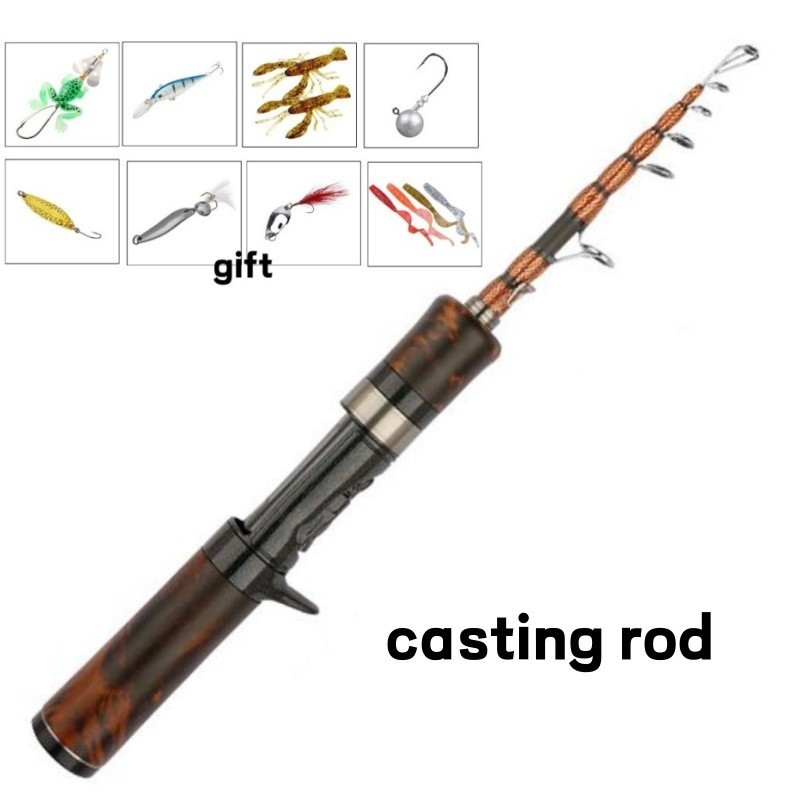 Portable Telescopic Fishing Rods Carbon Fiber Trout Travel Rod Lightweight Pole