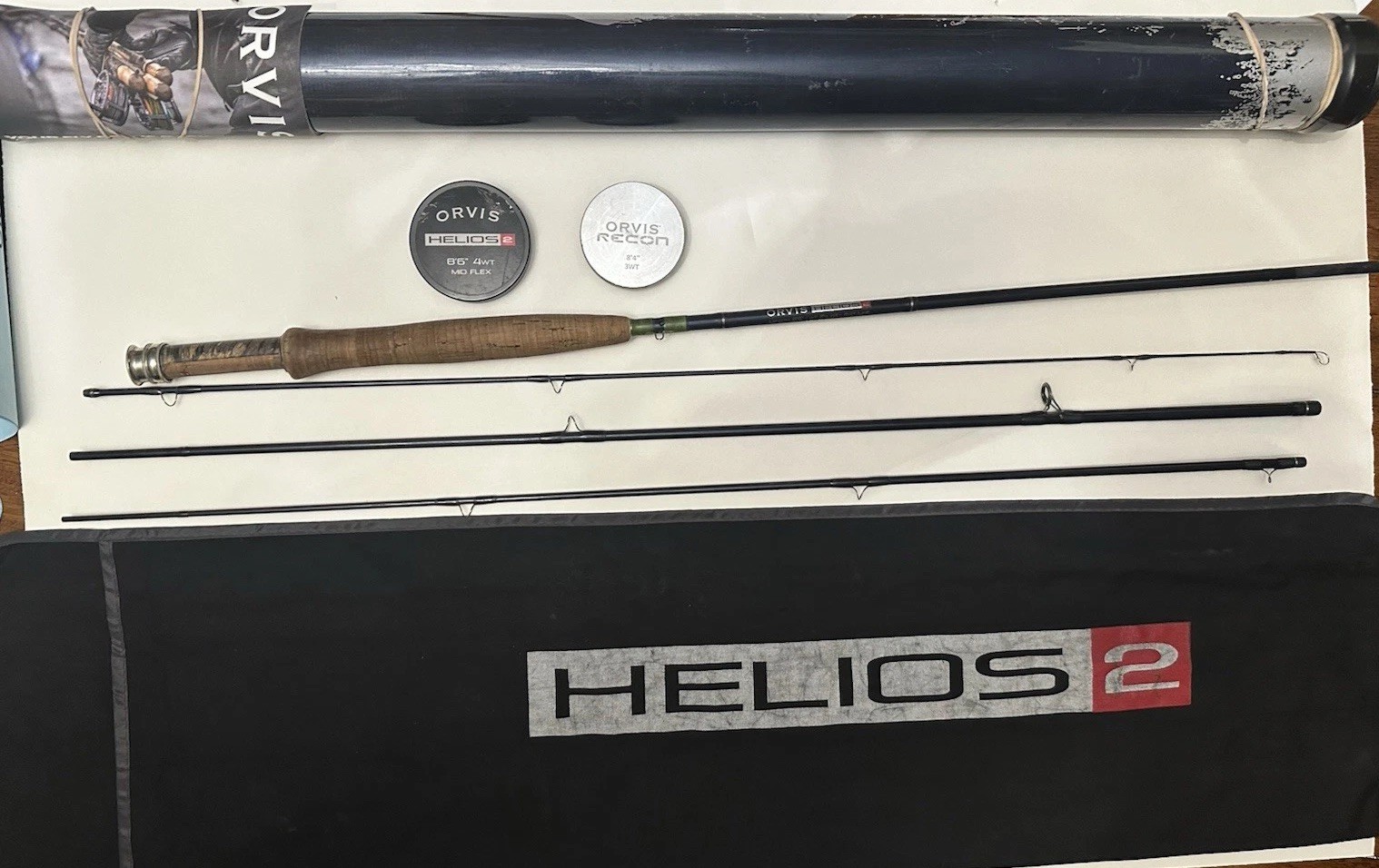 Orvis Helios 2 Trout Unlimited 8’6” 4wt Fly Rod –New Orvis Tip, Excellent Condit