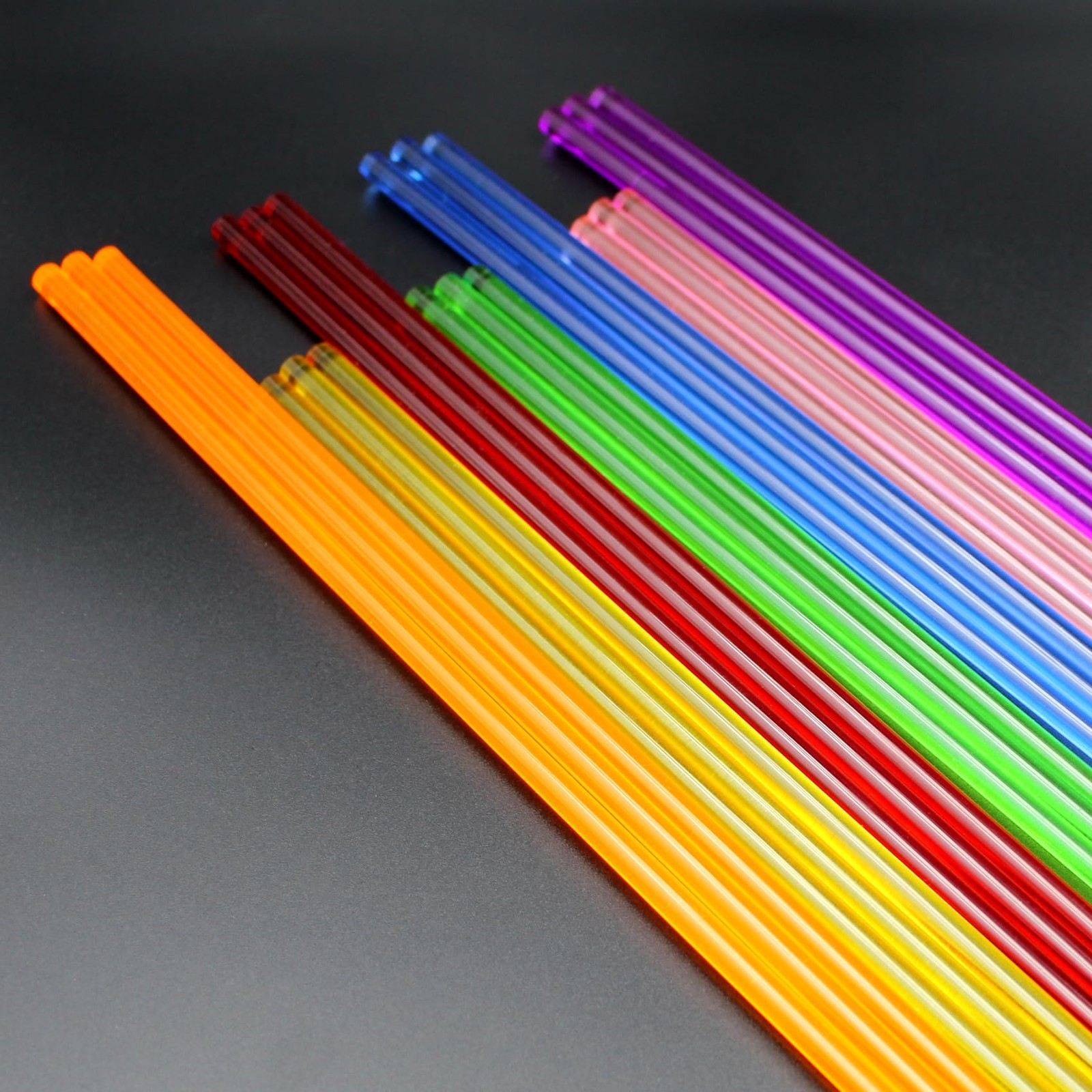 Acrylic Round Rod,21pcs,6mm Diameter 305mm Length,Multicolor Straight Line,So…