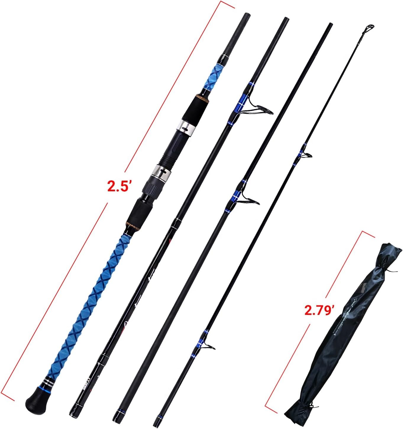 Surf Spinning Fishing Rod Carbon Travel Surf Rod 2 Piece/3 Piece/4 Piece