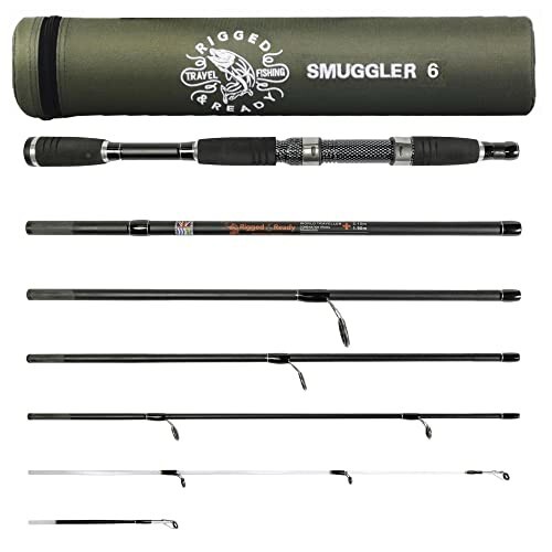 Smuggler 6 Compact Portable Travel Fishing Rod & Case 7.3’ spin,general fishing