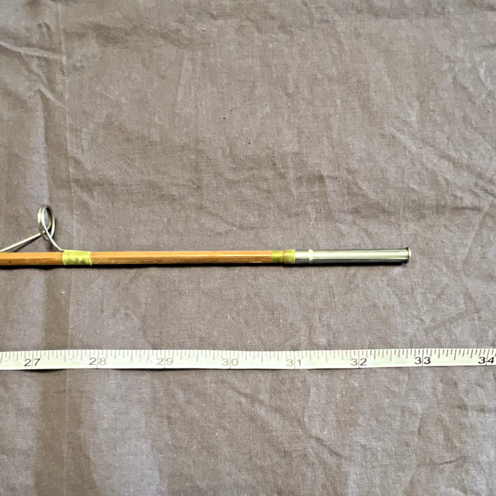 Bamboo Fly Fishing Rod 9ft 3pc Cork Handle Metal Ferrules Vintage