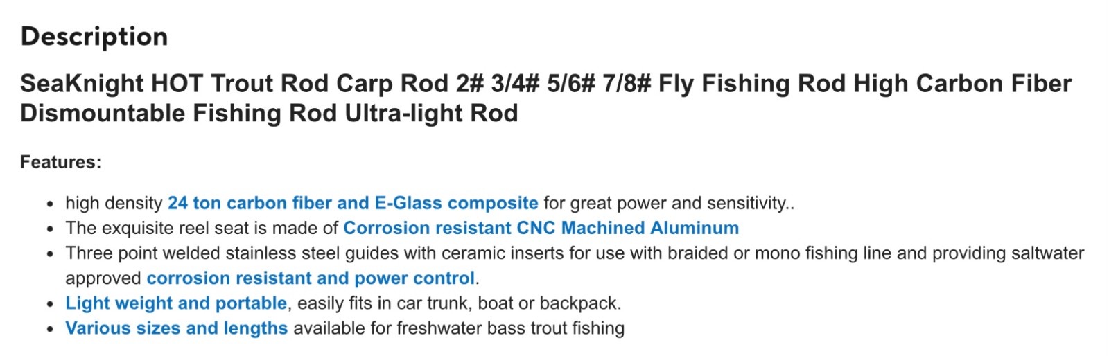 Travel Fly Fishing Rod Sea Saltwater & Freshwater Fly Fishing Rods Various