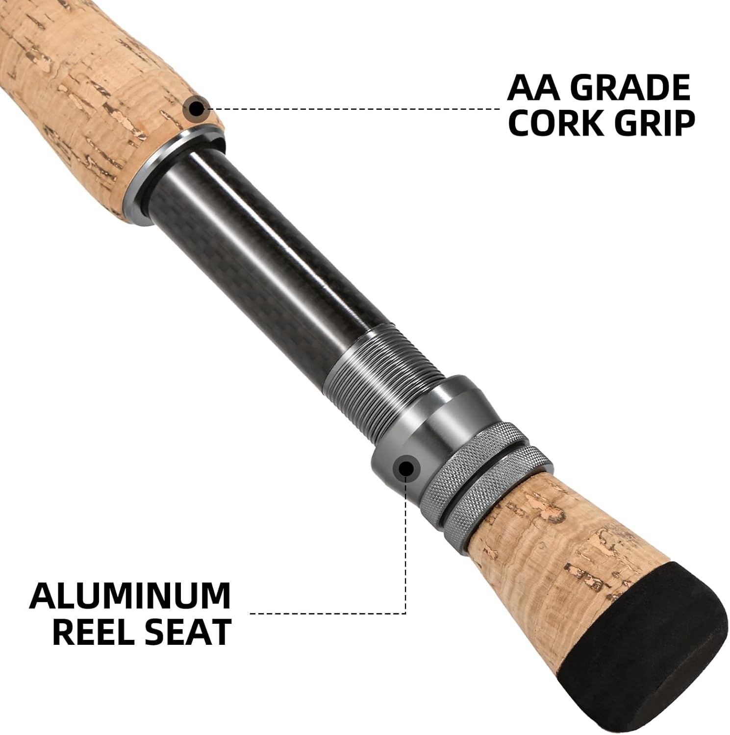 Fly Fishing Rod Carbon Fiber 9ft to 10ft 5/6wt to 7/8wt 4 Piece Sections