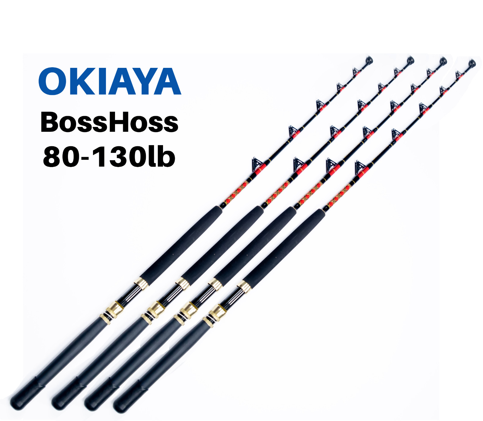 OKIAYA COMPOSIT 80-130LB Saltwater Big Game Roller Rod Set of 4