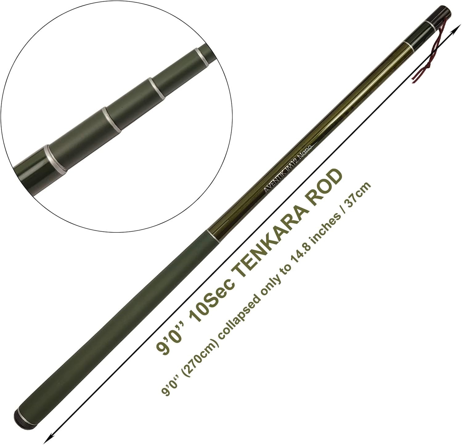 Versatile Tenkara Fly Rod – 9ft Carbon Build for Trout & Beyond, Extra Sections