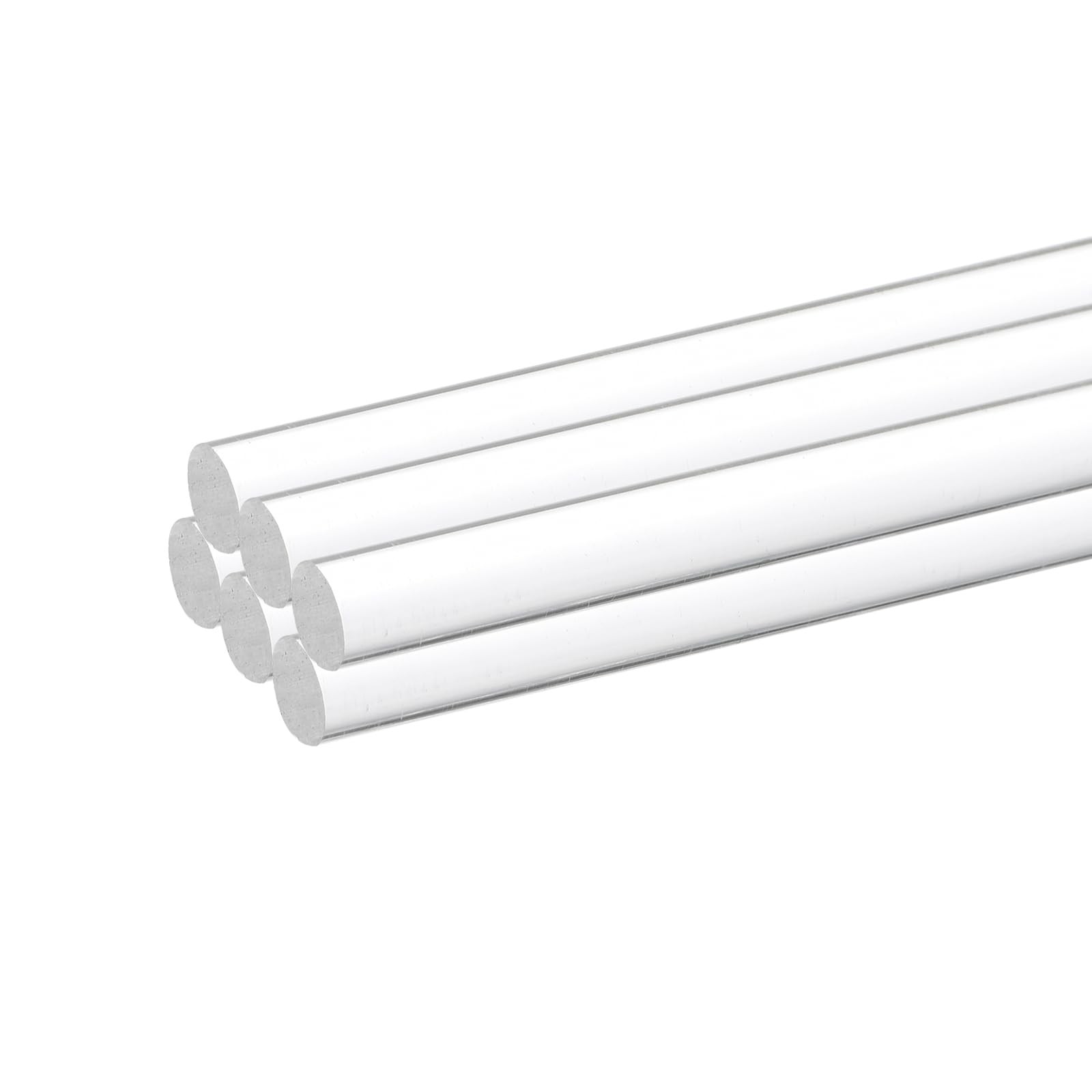 6 PCS Clear Acrylic Round Rods 1/4×12 Inch Dowel Sticks 6x300mm Plastic Strip