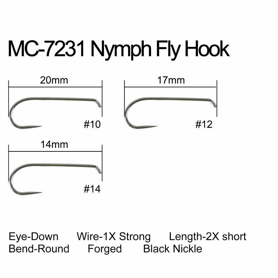 100pcs Fly Tying hook Dry&Wet&Nymph Barbless 8# – 20# Fish-Friendly
