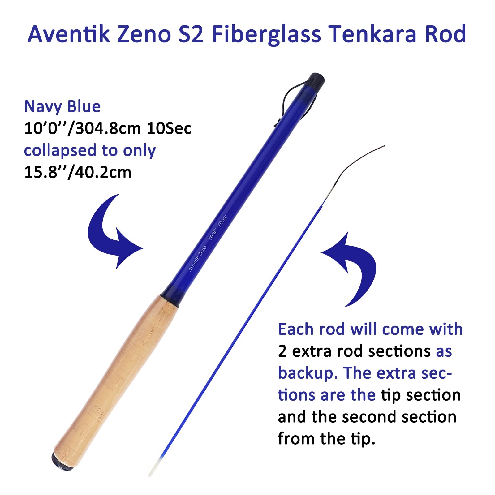 Eupheng Aventik Zeno S2-Glass Tenkara Rod100 10Sec Navy Blue 186020