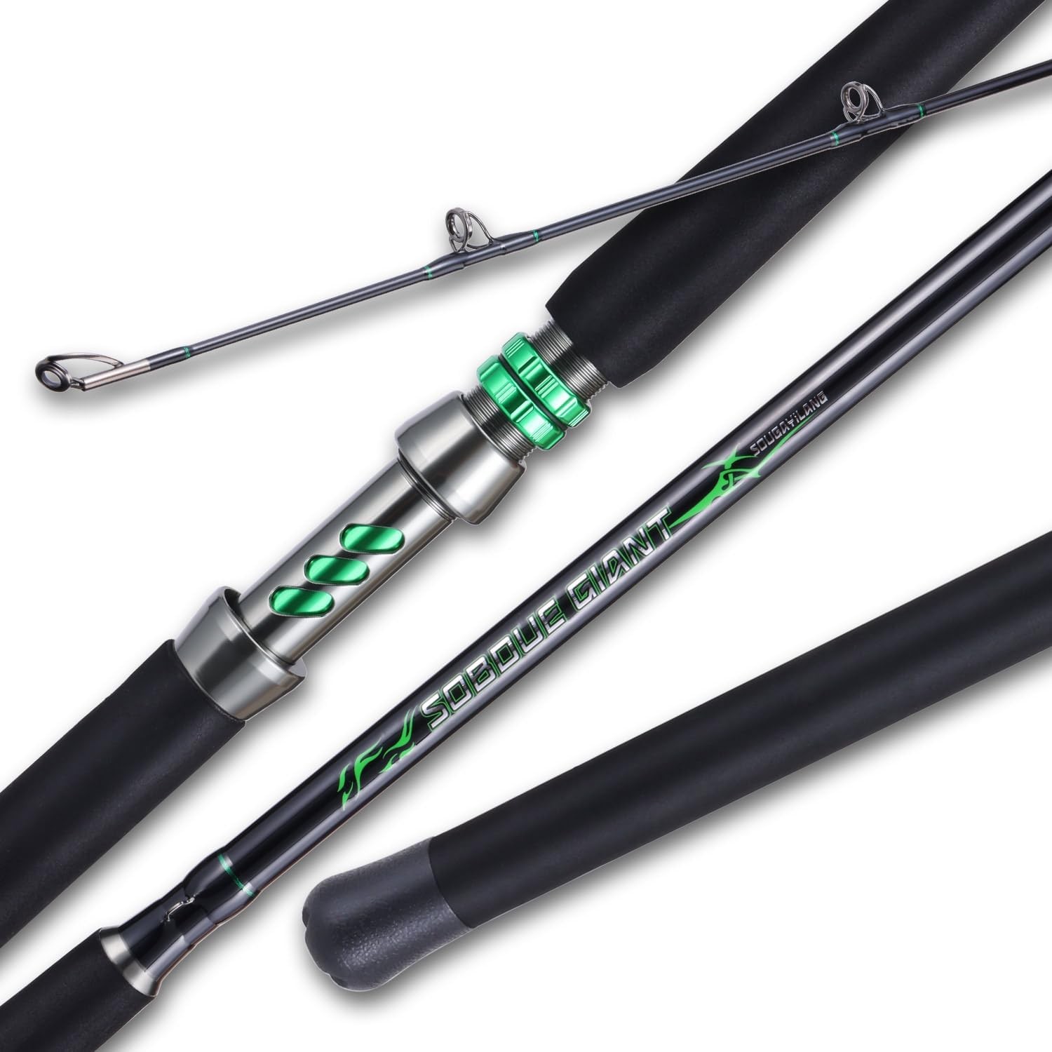 Spinning & Casting Catfish Rod,2 piece Medium Heavy Portable Travel Catfish