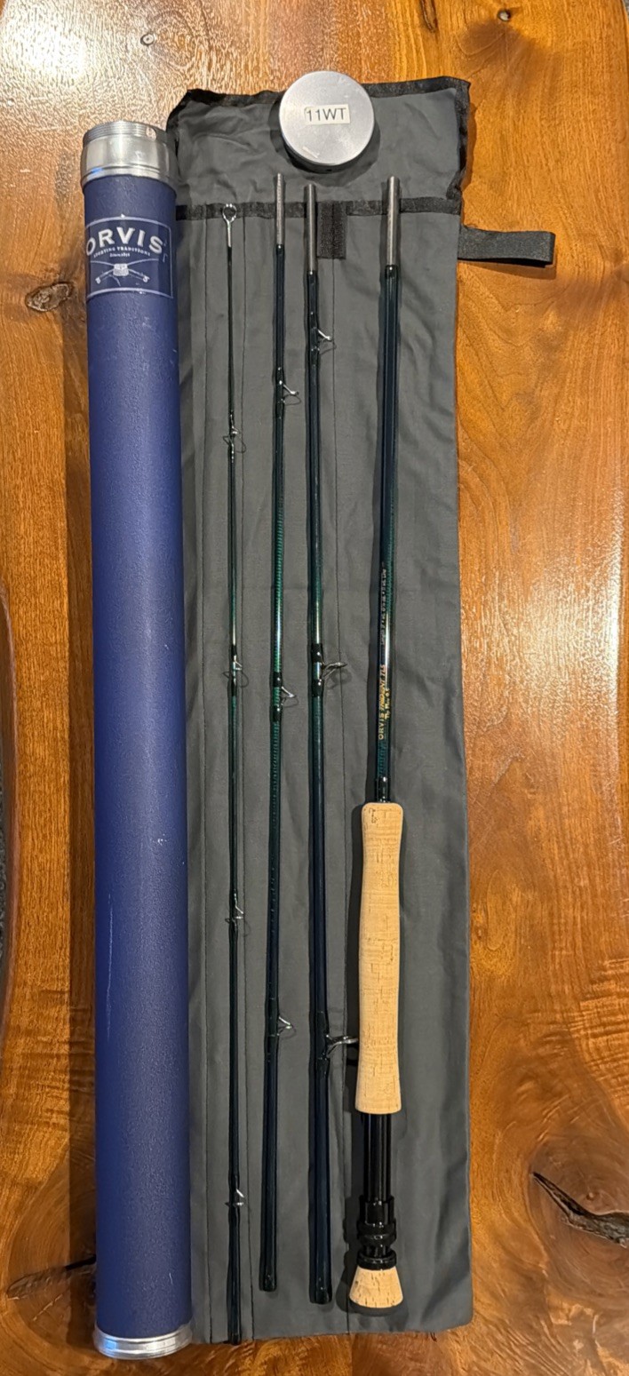 Orvis NEW/Collector grade Trident TLS 11 wt tipflex Fly Rod 4pc Rod Tube,sock