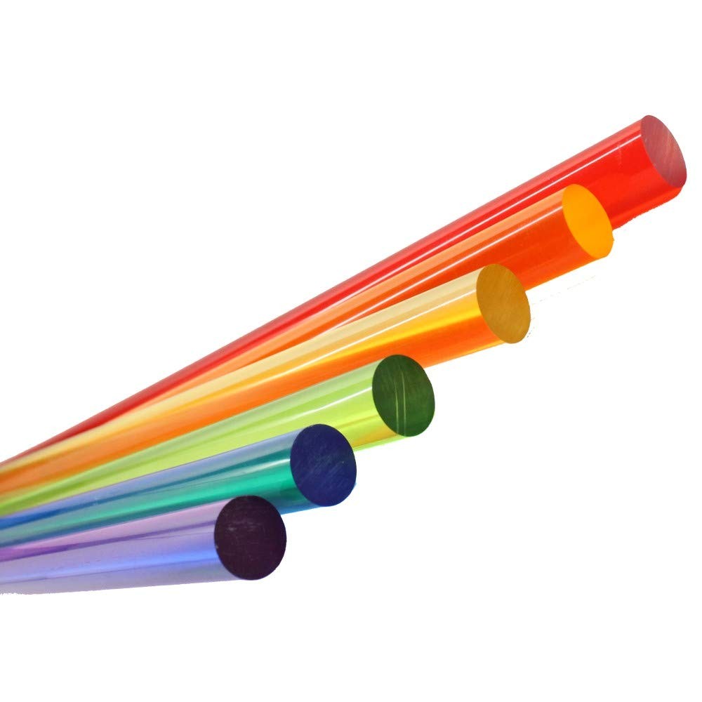 3/4 Inch x 24 Inch Red Acrylic Lucite Rod Dowel 19.05mm x 610mm 1 PCS