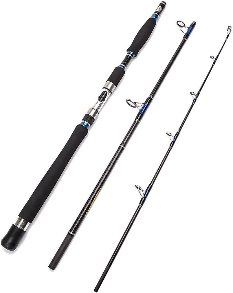 3-Piece Spinning Rod Portable Boat Rod Saltwater Heavy Fishing Rod (30-50 Lbs…