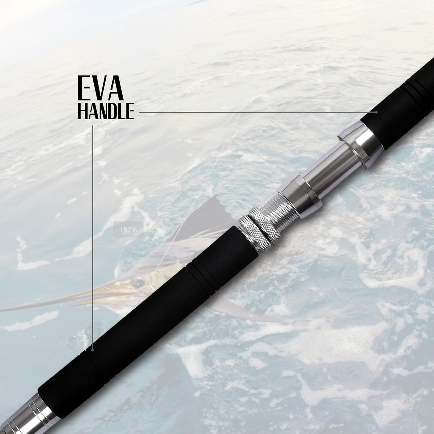Saltwater Offshore Heavy Trolling Fishing Rod Big Game Conventional Boat Fishing
