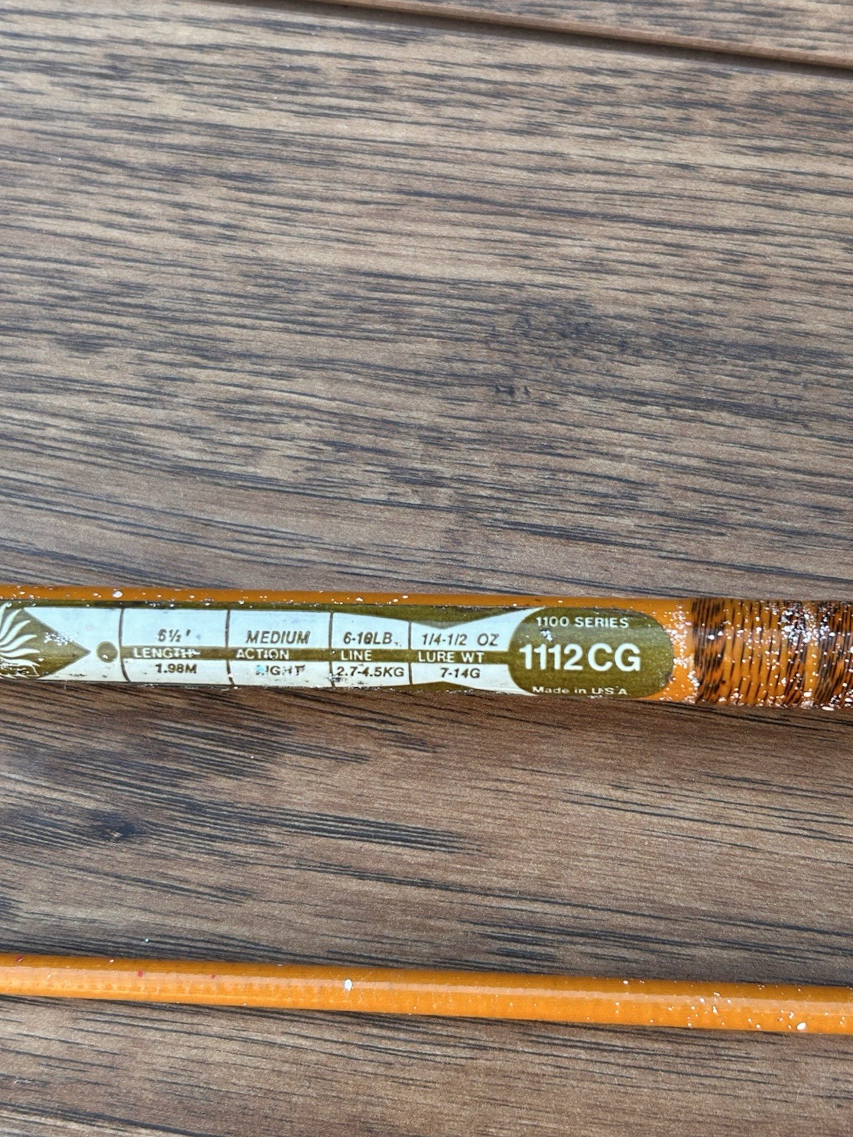 Vtg Daiwa Series 1112 GC 7′ 2pc 6-10lb Spinning Rod Made In USA With 640 Zebco