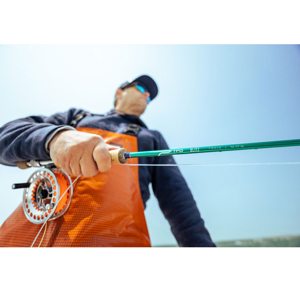 TFO Blitz 10wt 9ft 4pc Fly Fishing Rod w/ Rod Sock and Rod Tube (TF 10 90 4 BZ)