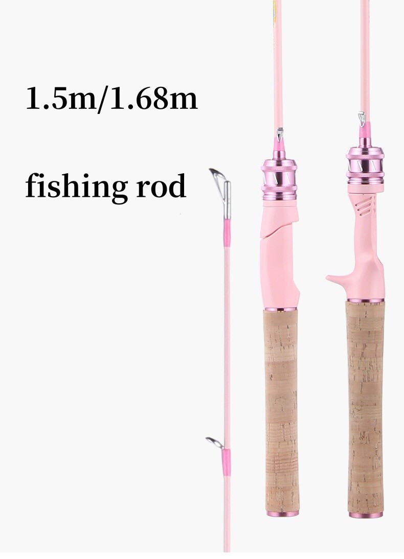 1.5m 1.68M Fishing Rods Carbon Fiber Rod Spinning Casting Fishing Pole Lure 2-7g