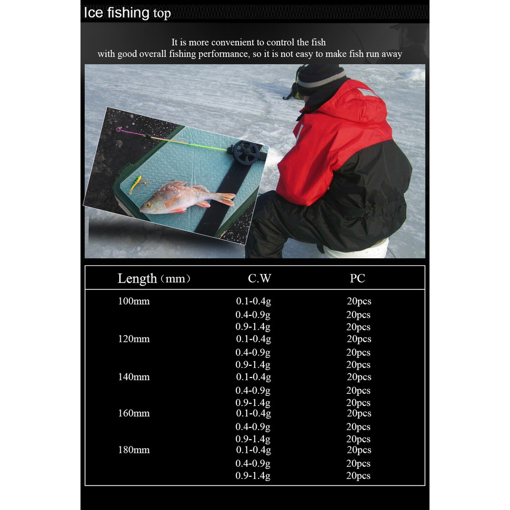 for ultra Soft Plastic Ice Fishing Rod Tips 20pcs for Ice Fishing Rod Setup