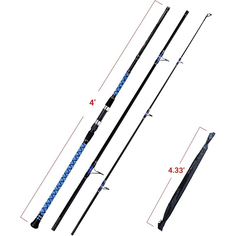 Carbon Fiber Surf Fishing Rod Lightweight Sensitive Travel Durable Design Guides