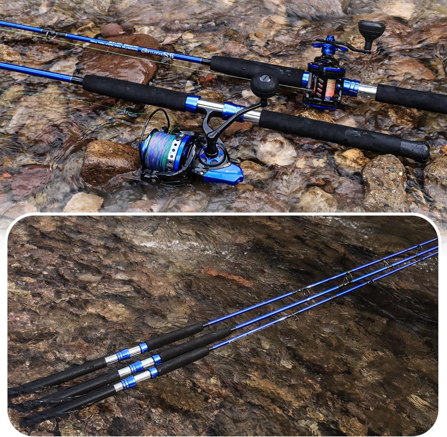 Catfish Fishing Rod 2 Piece Catfishing Fishing Pole Portable Travel